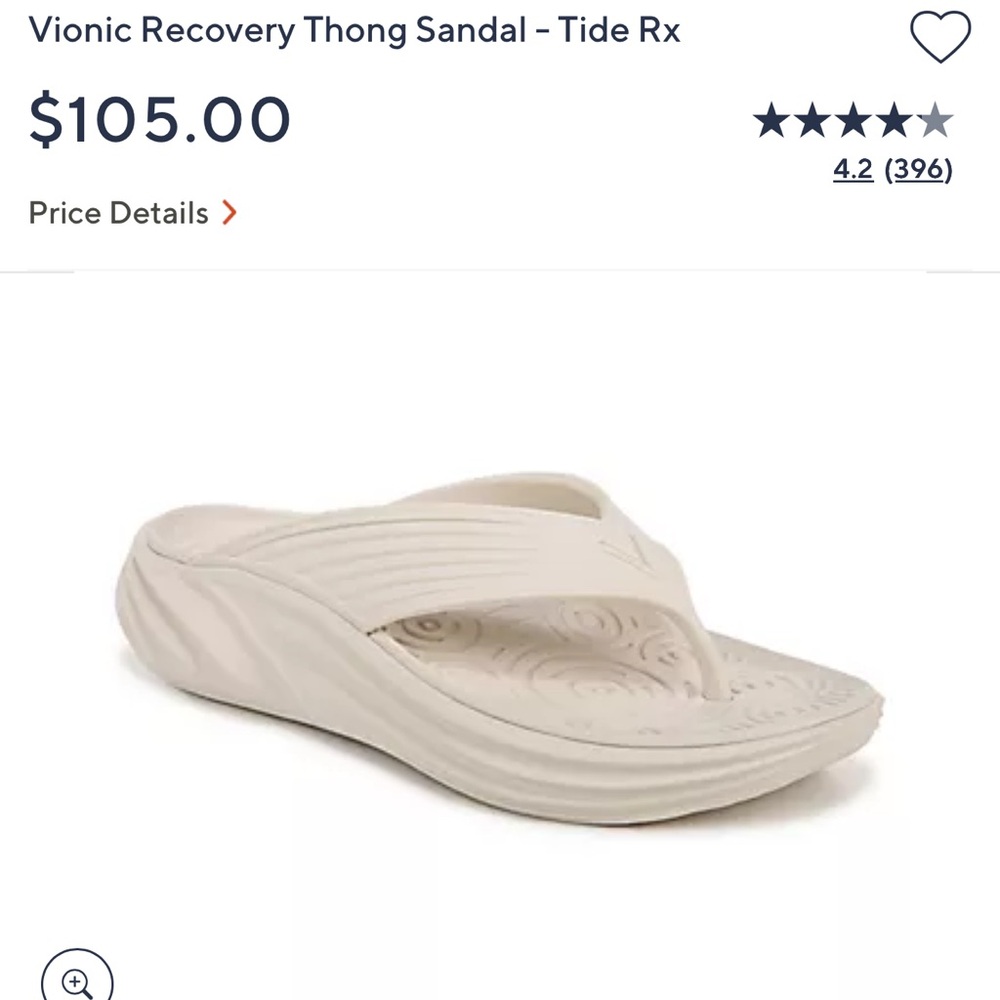Vionic Tide Rx Cream Thong Sandal